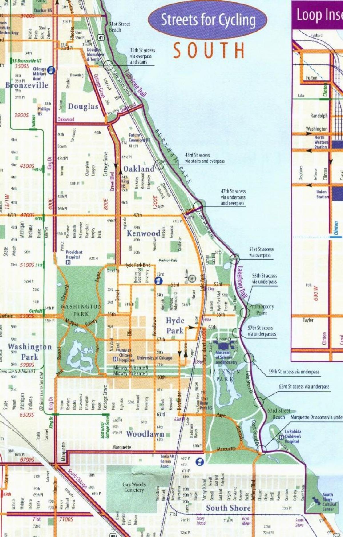 Chicago-kerékpár lane térkép