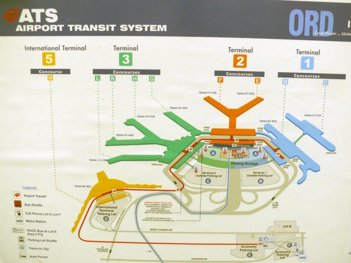térkép O Hare terminálok