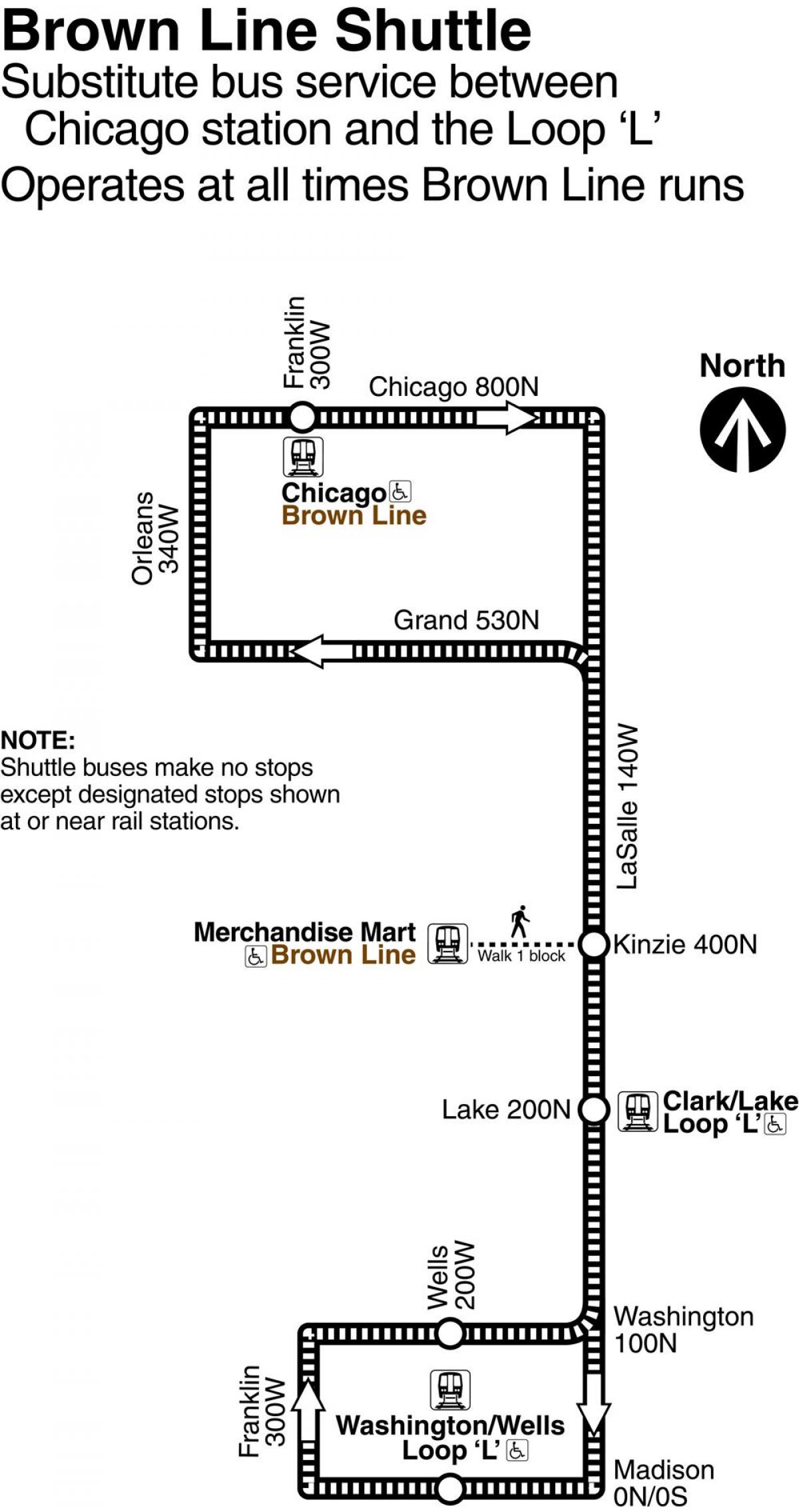 Chicago barna vonal térkép