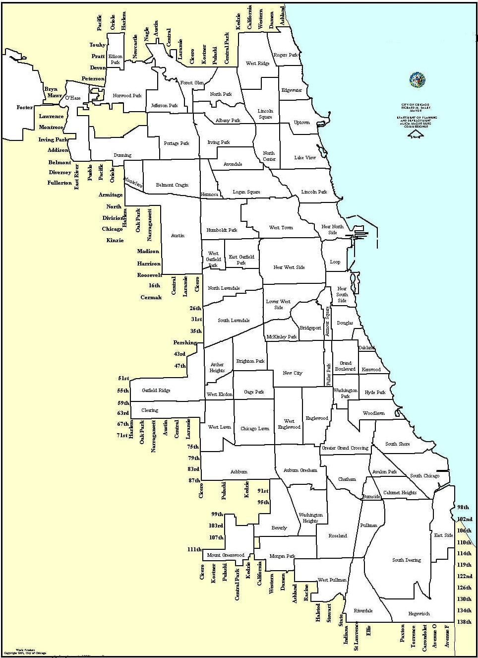 övezeti térkép Chicago