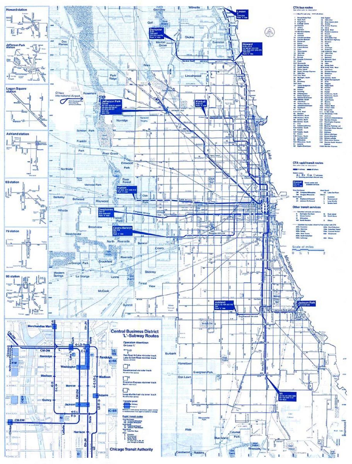 Chicago busz rendszer térképen