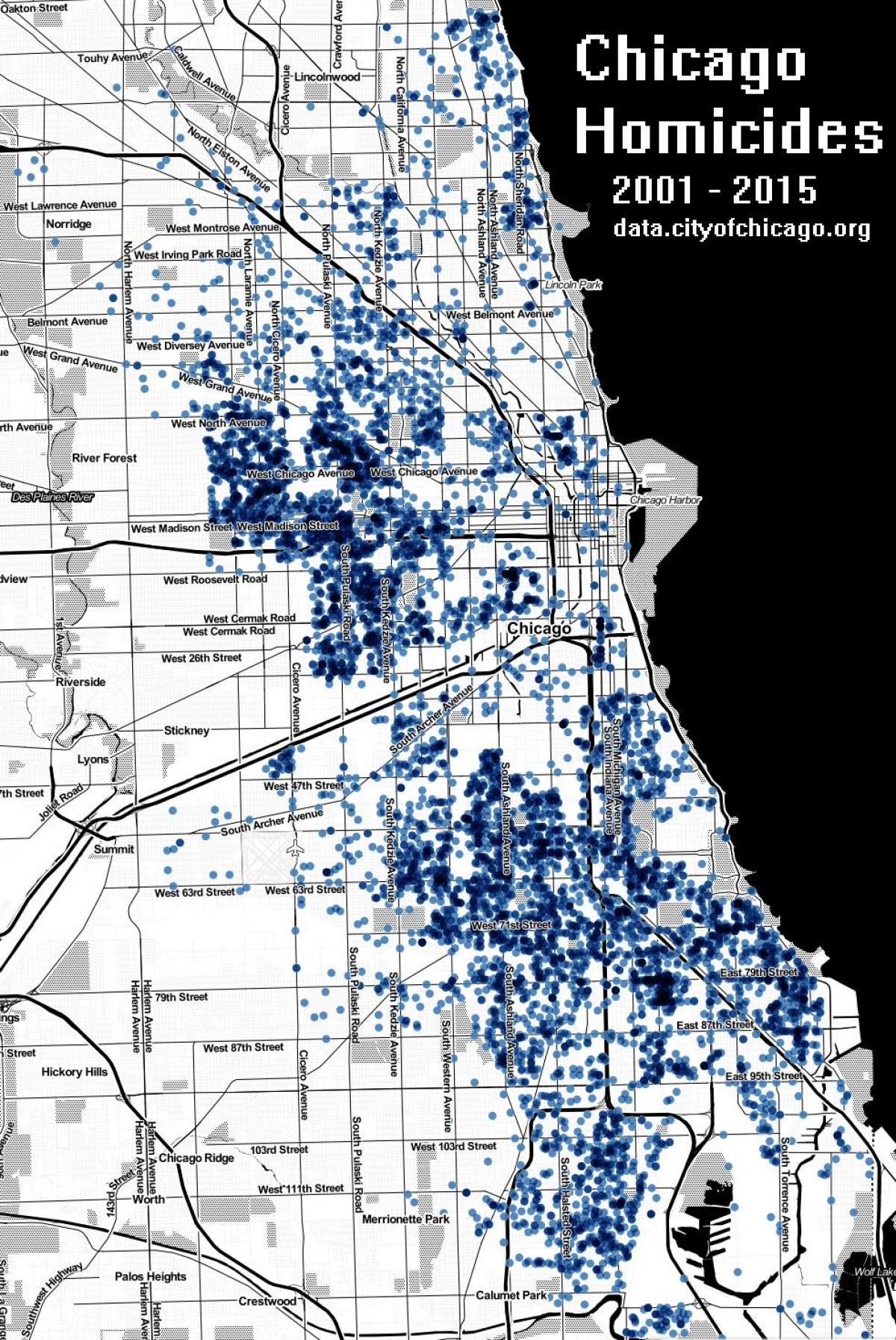 Chicago gyilkosság térkép