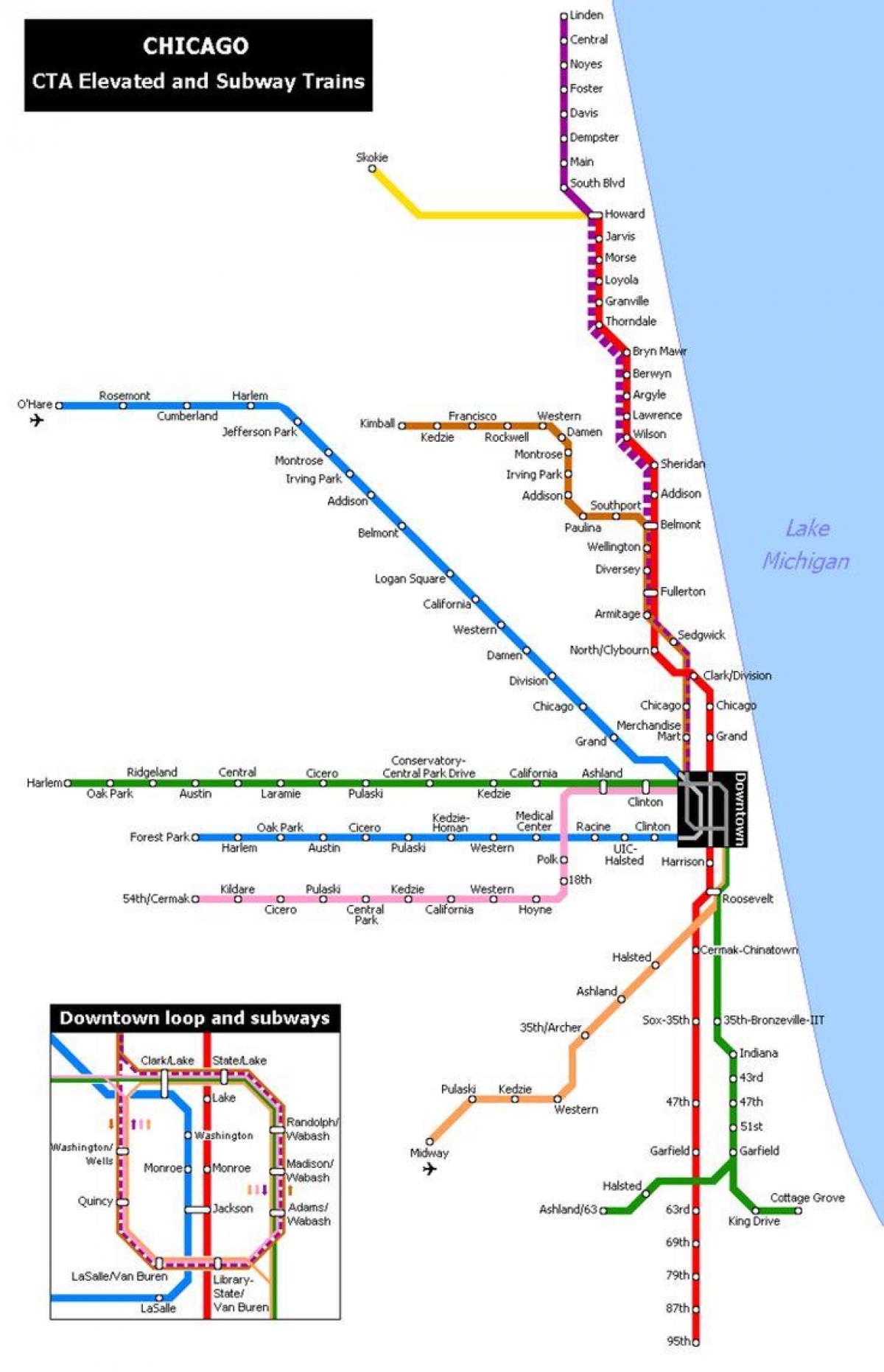 térkép metro Chicago