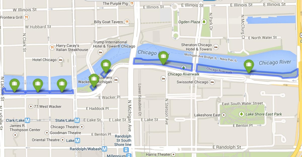 térkép riverwalk Chicago