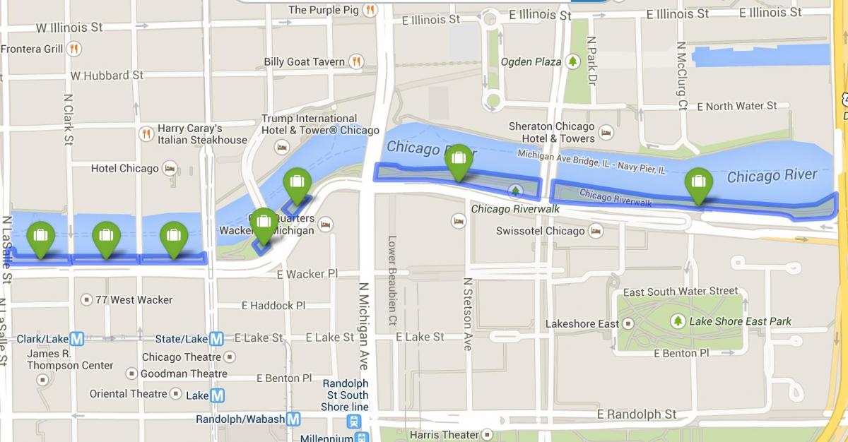 térkép riverwalk Chicago