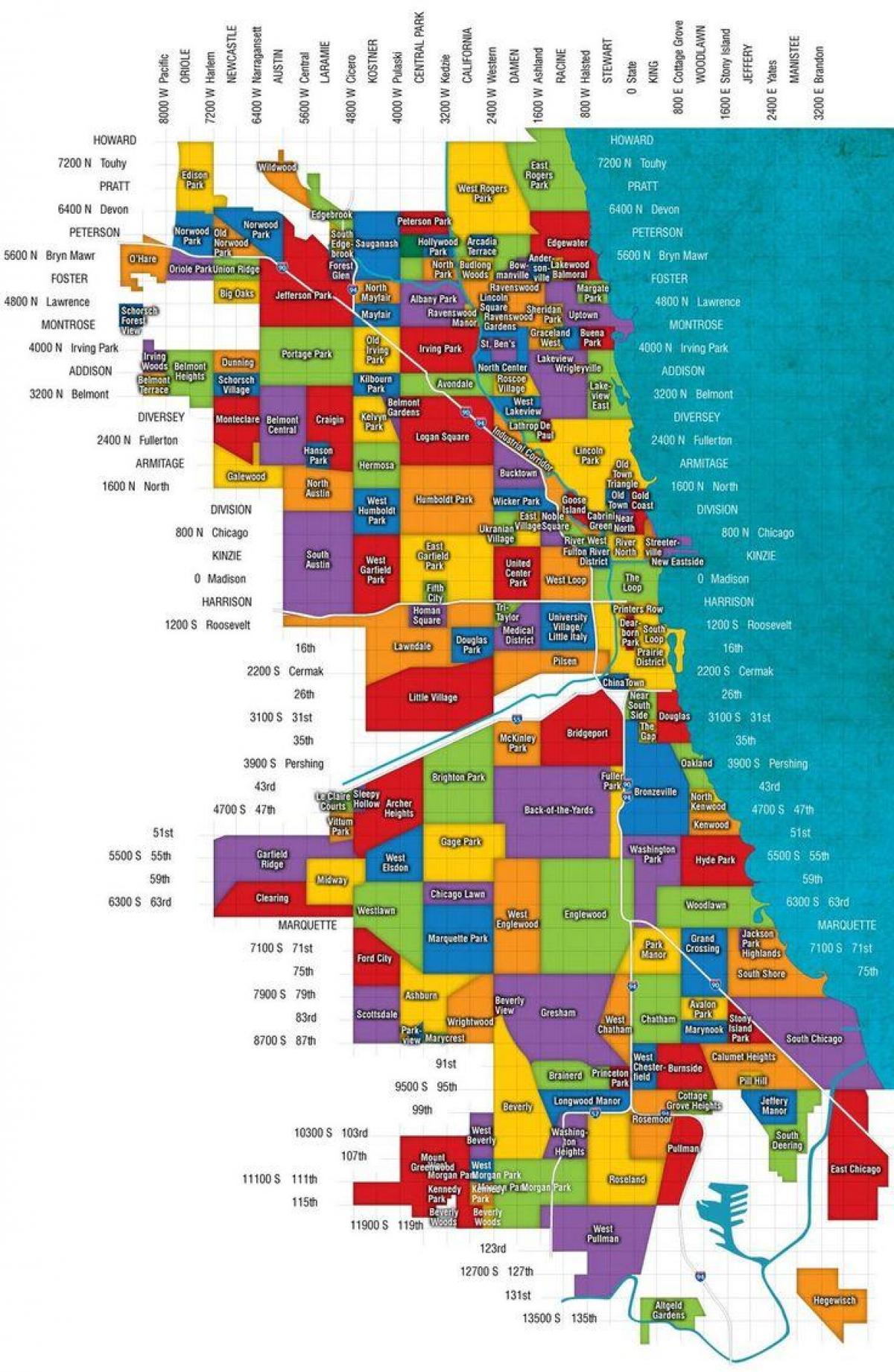 A Chicago suburbs térkép