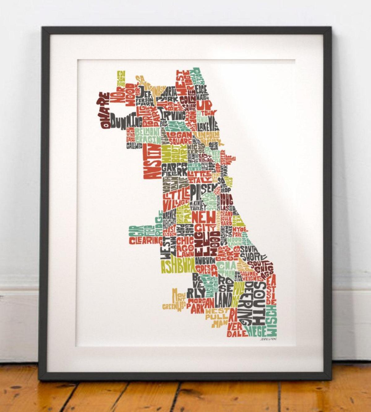 Chicago térkép művészet