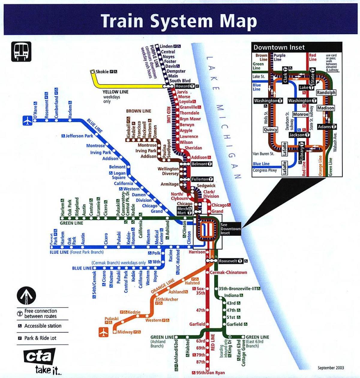 a vonat térkép Chicago