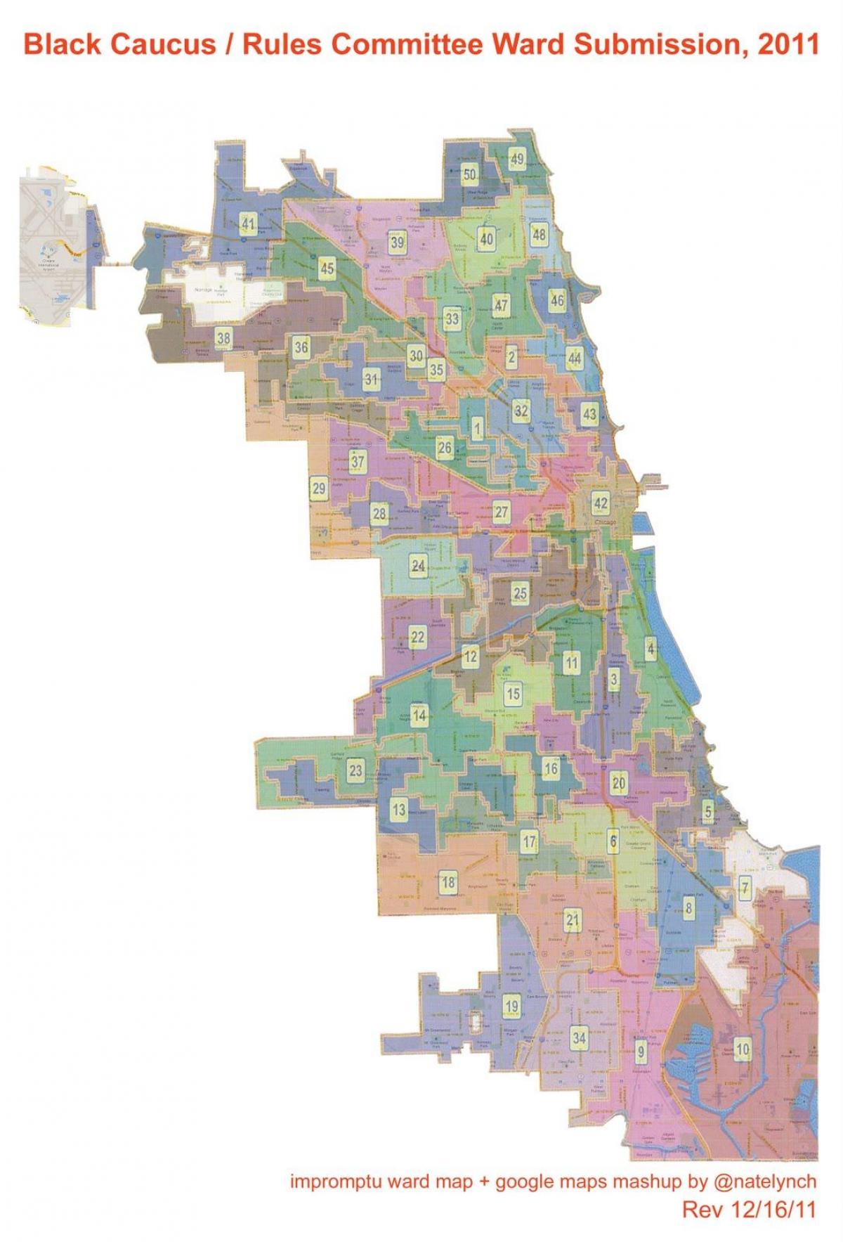 Chicago ward térkép