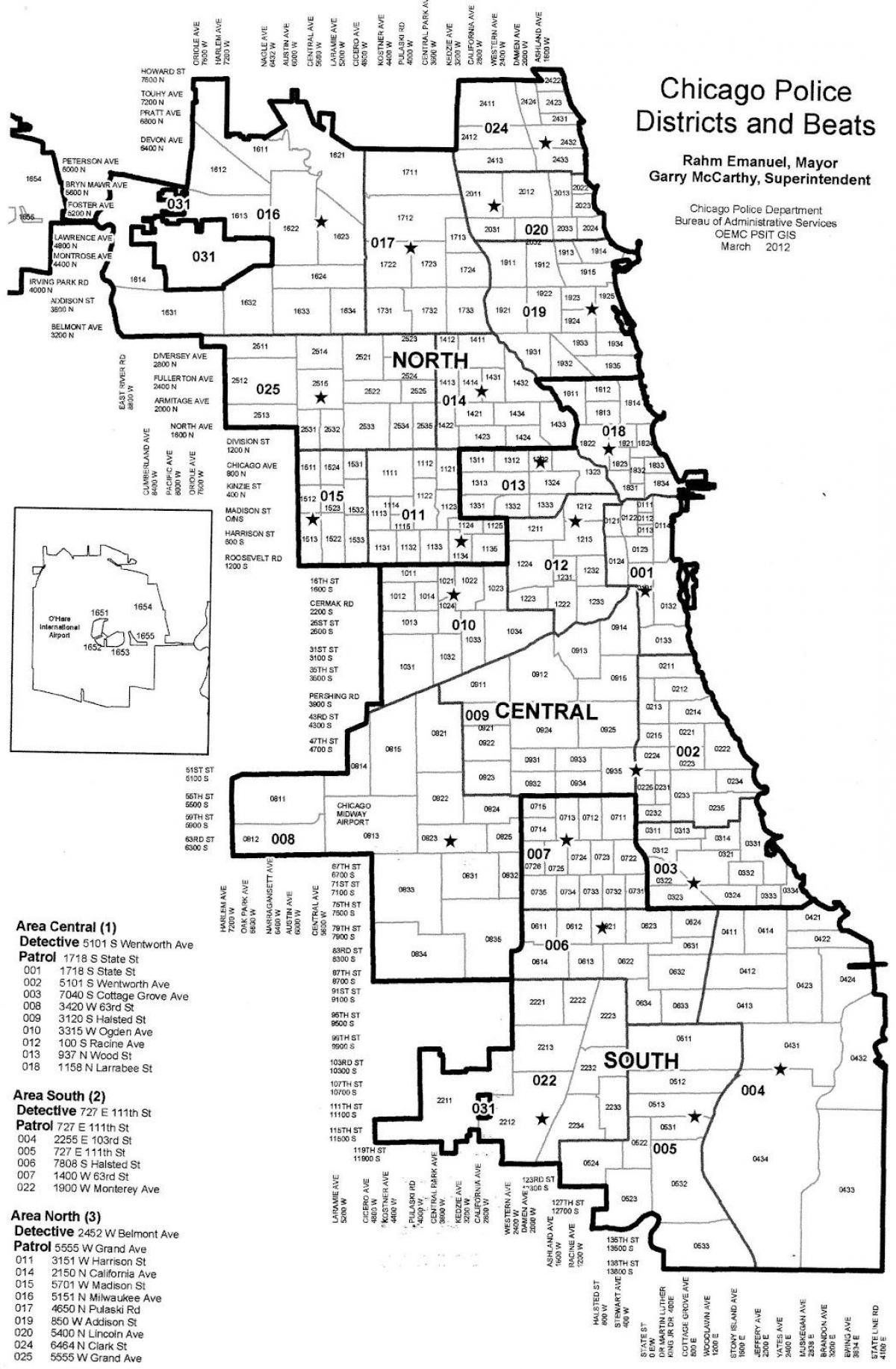 a rendőrség kerületek térkép Chicago