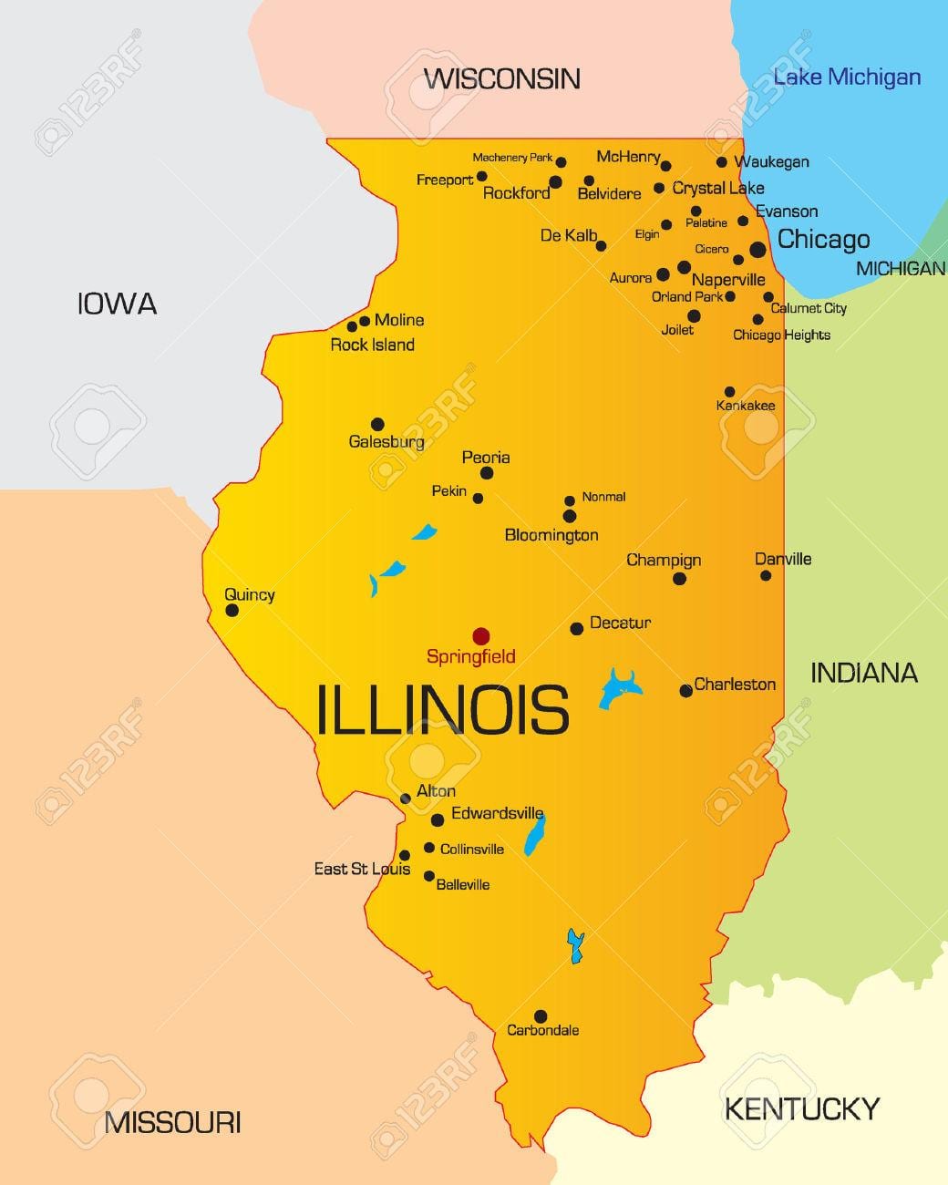 Chicago állami térkép