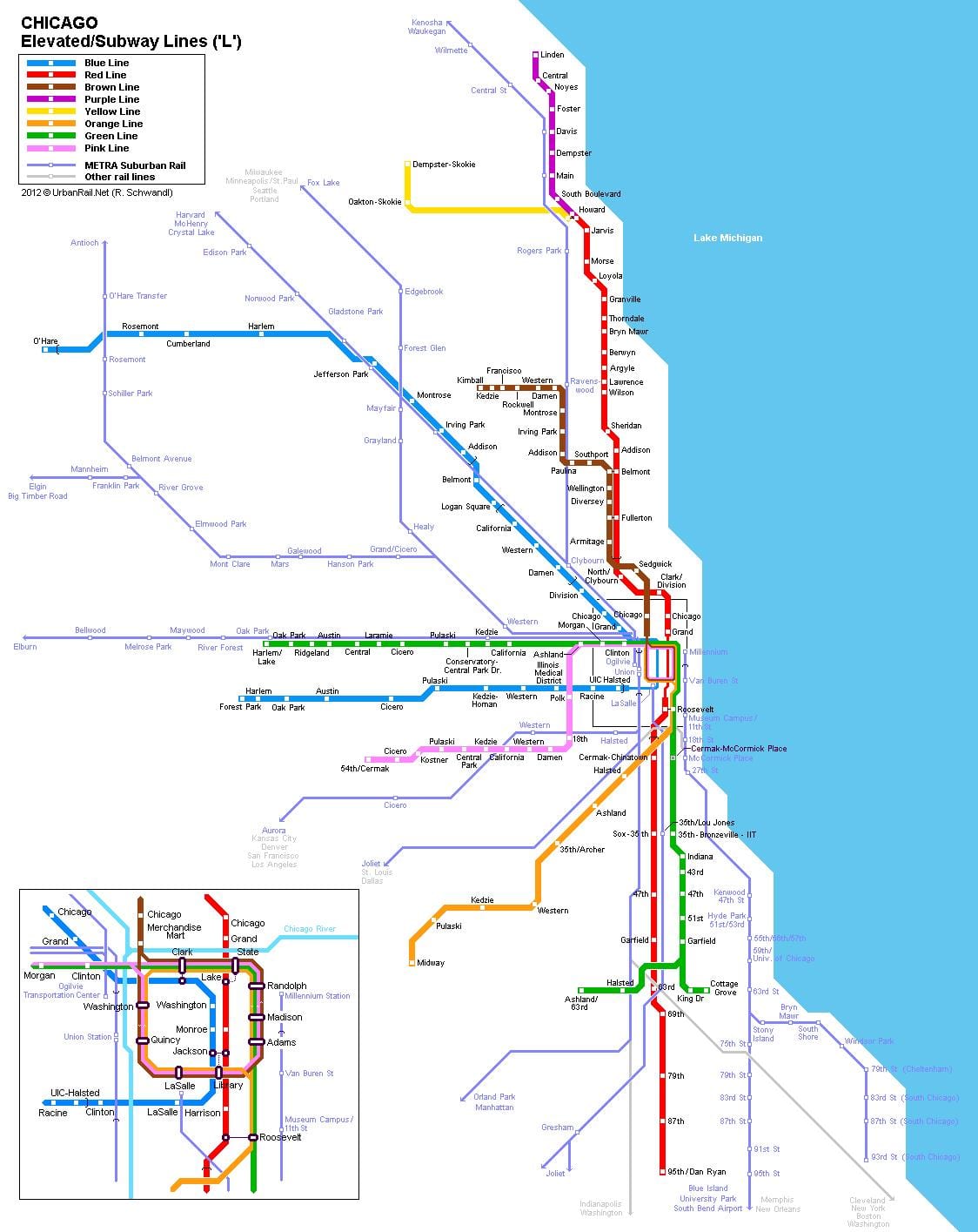 Chicago metró térkép