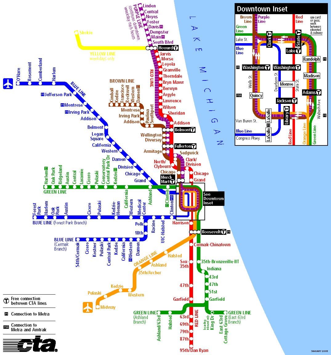 a metró, Chicago térkép