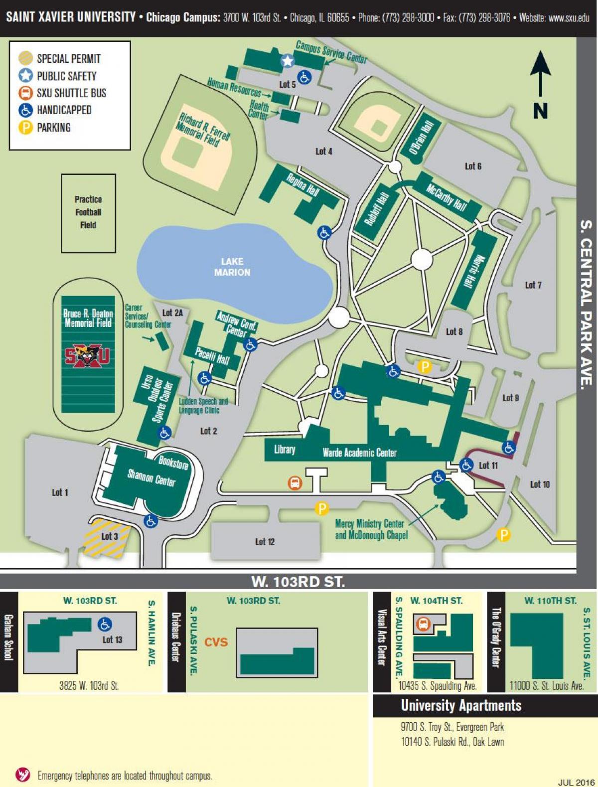 a Chicagói egyetem campus térkép