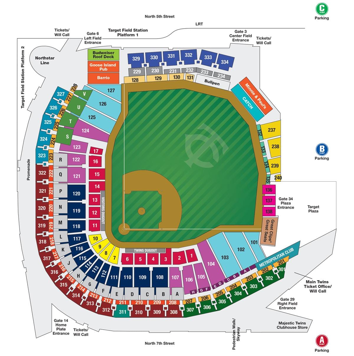 wrigley field ülő térkép ülés számok