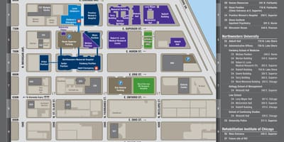 A Chicagói Northwestern egyetem térkép