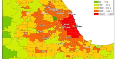 A demográfiai térkép Chicago