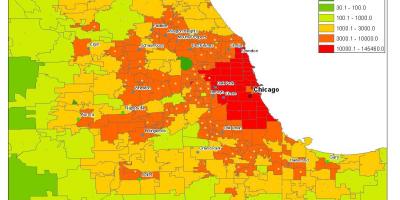 A demográfiai térkép Chicago