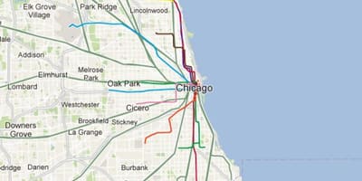 Chicago-kék metró térkép