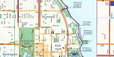 Chicago-kerékpár lane térkép