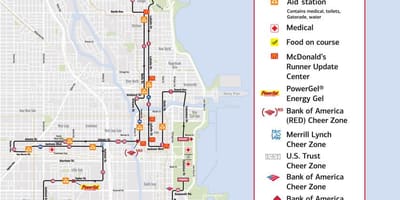 Chicago marathon verseny térkép