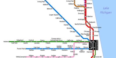 Térkép metro Chicago