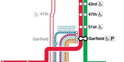 Chicago cta piros vonal térkép