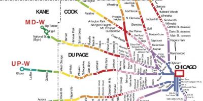 Chicago terület vonat térkép