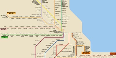 Chicago tömegközlekedési térképe