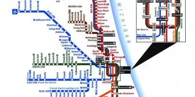 A vonat térkép Chicago
