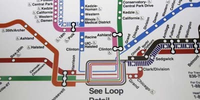 Chicago metró térkép kék vonal