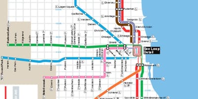 Térkép Chicago kék vonal