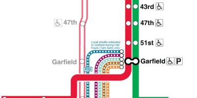 Chicago metró térkép piros vonal